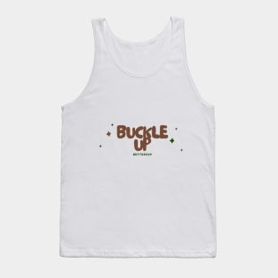 'Buckle Up, Buttercup' - Brown & Green Tank Top